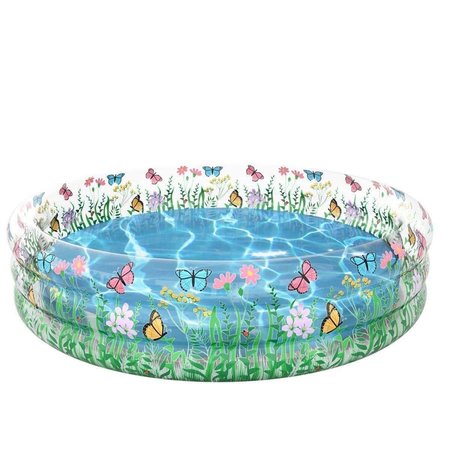 POOL CANDY 60 x 15 in Inflatable Sunning Pool Featuring a Butterfly Garden Party PC6060GAR